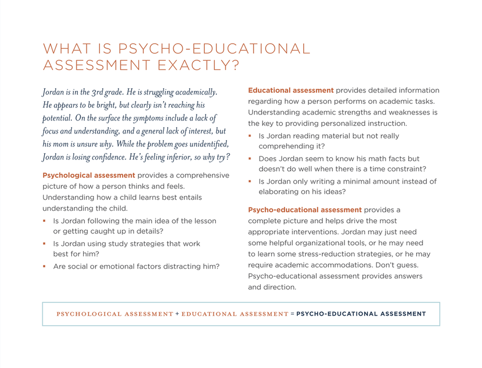What is psychological educational assessment testing